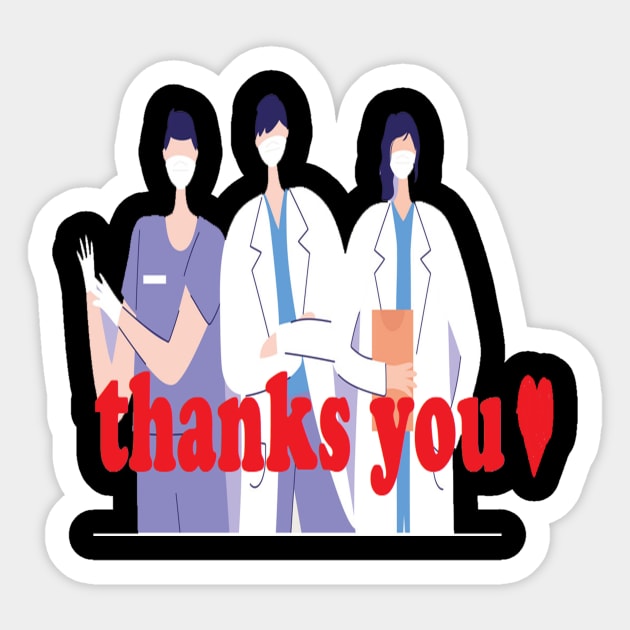 thank you doctors and nurses Sticker by hamzaben